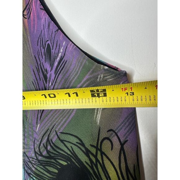 Bisou Bisou Size XS Ruffled Halter Top Colorful Black Pink Y2K Tropical Vacation - Picture 9 of 11